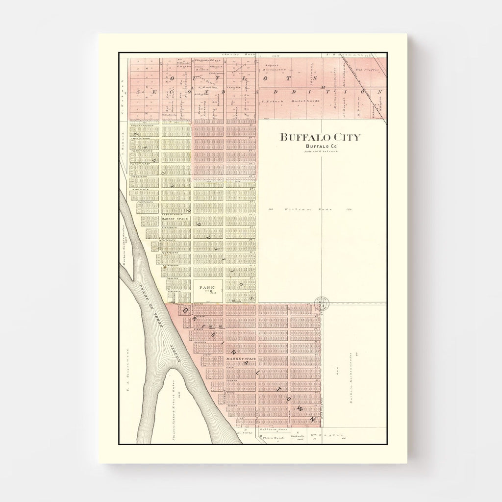 Vintage Map of Buffalo, Wisconsin 1896
