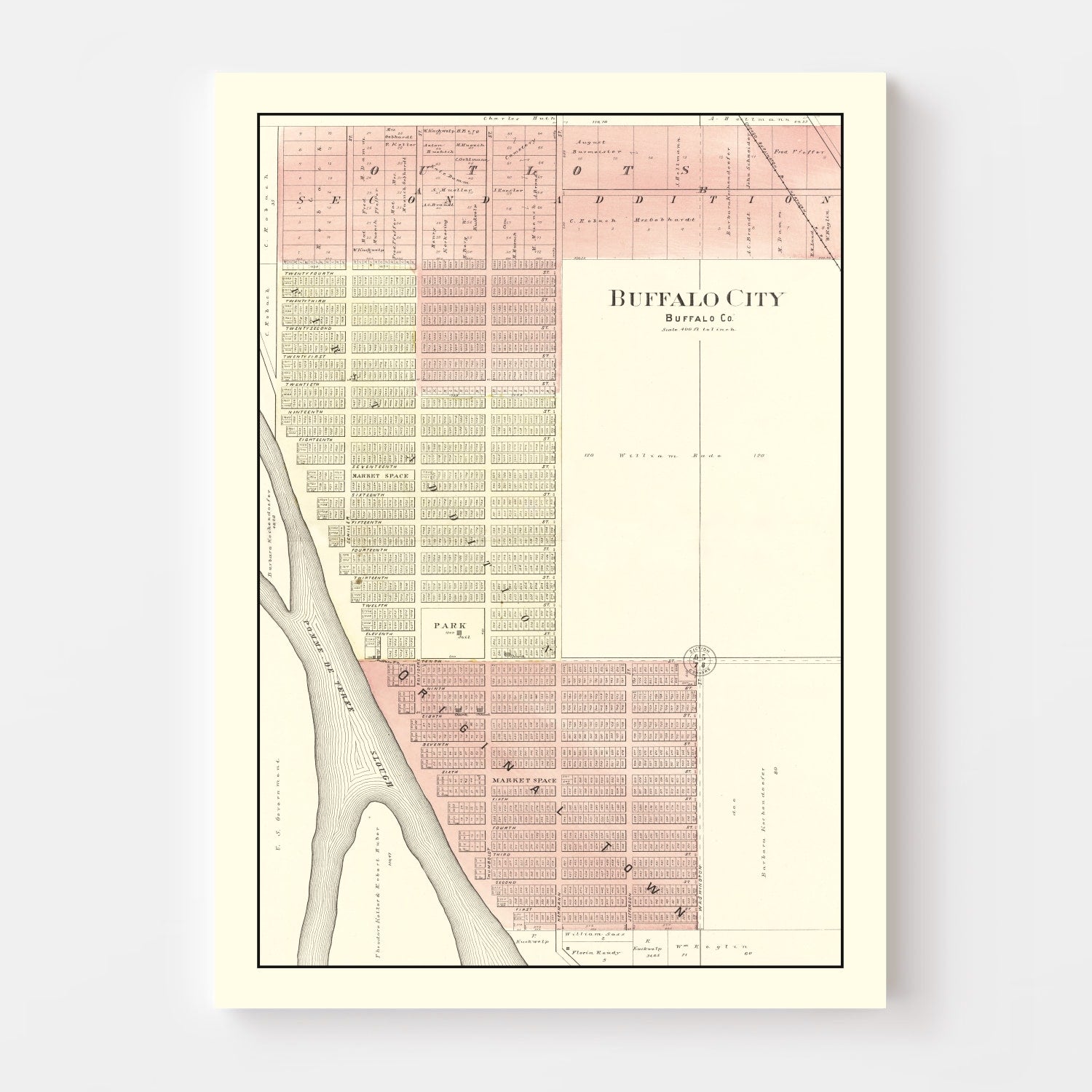 Vintage Map of Buffalo, Wisconsin 1896