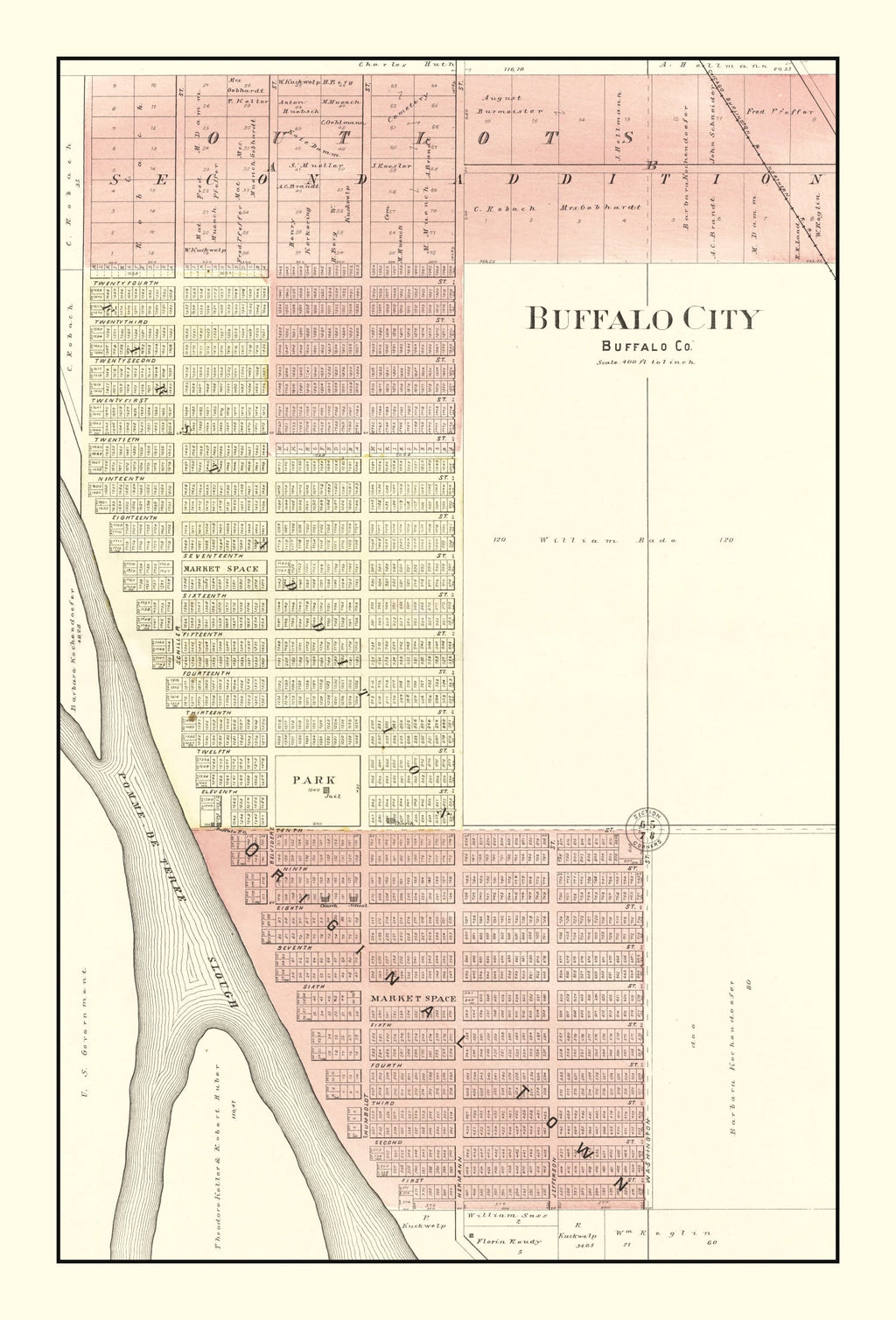 Vintage Map of Buffalo, Wisconsin 1896