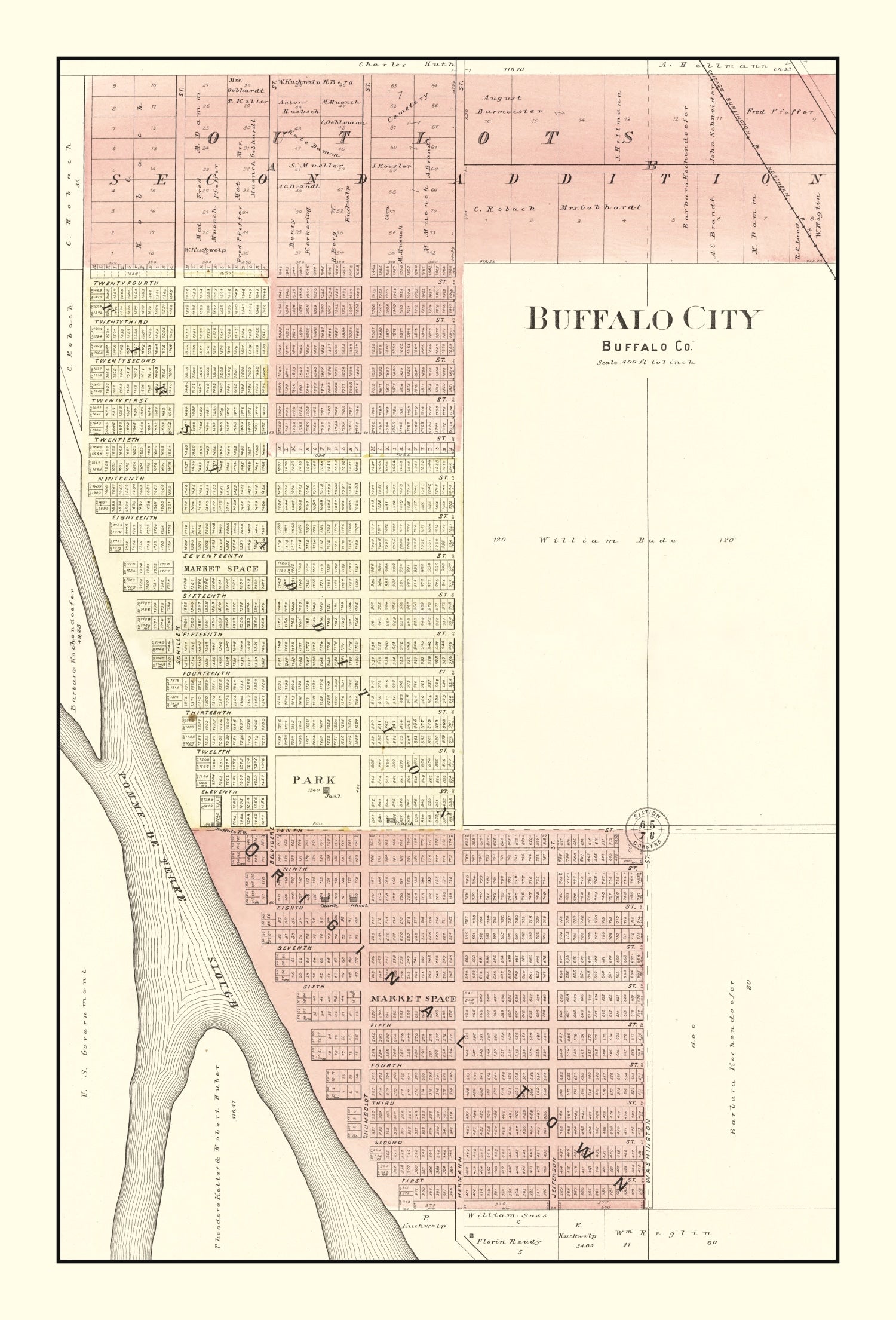 Vintage Map of Buffalo, Wisconsin 1896