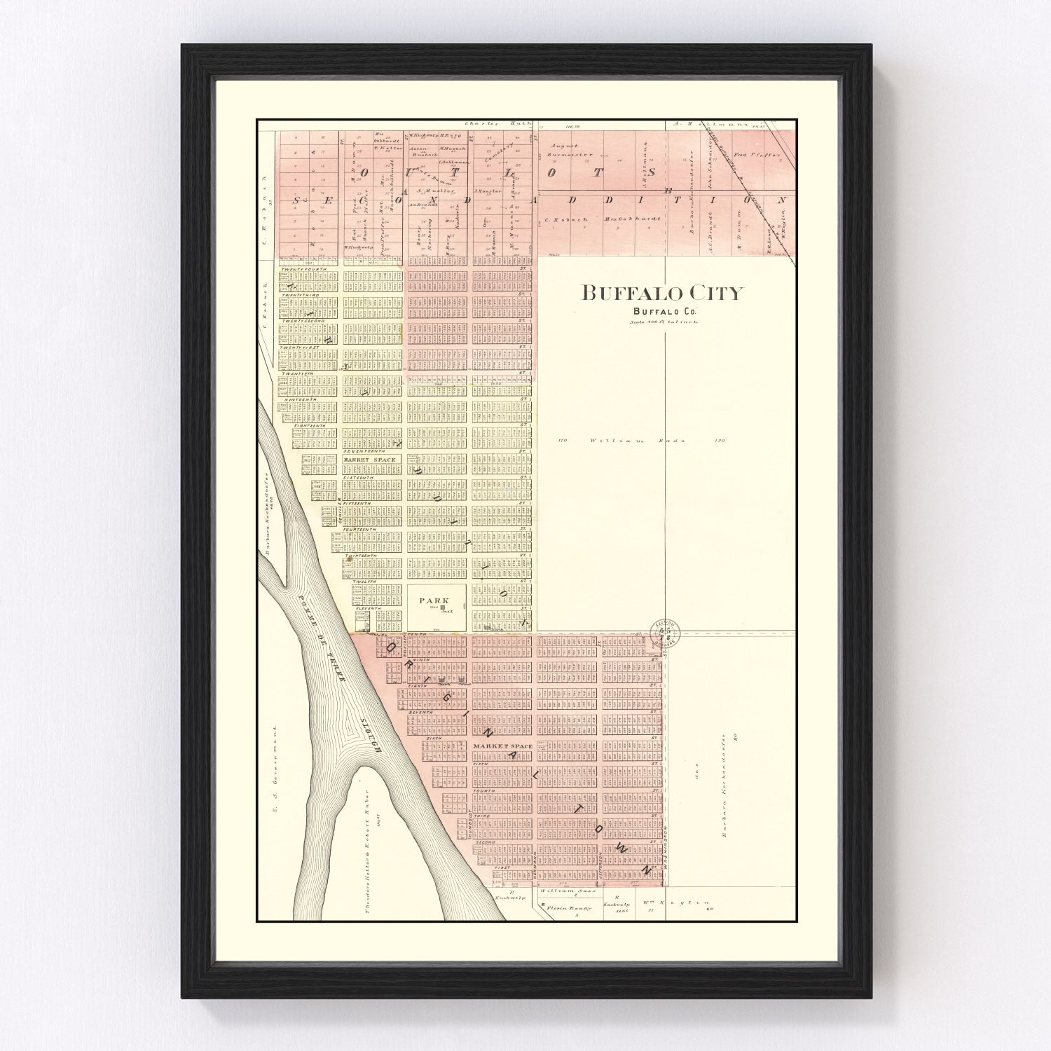 Vintage Map of Buffalo, Wisconsin 1896