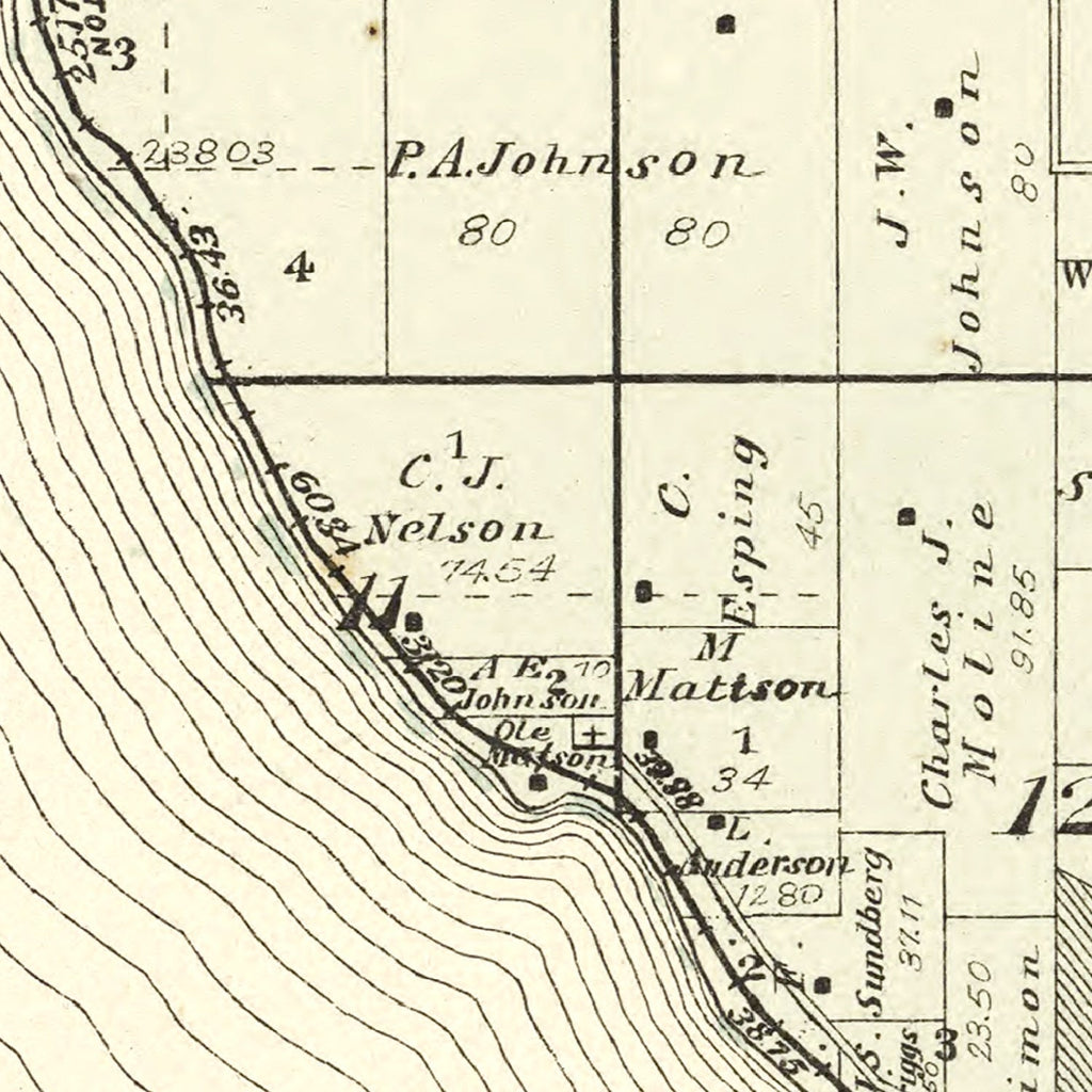 Vintage Map of Stockholm, Wisconsin 1896