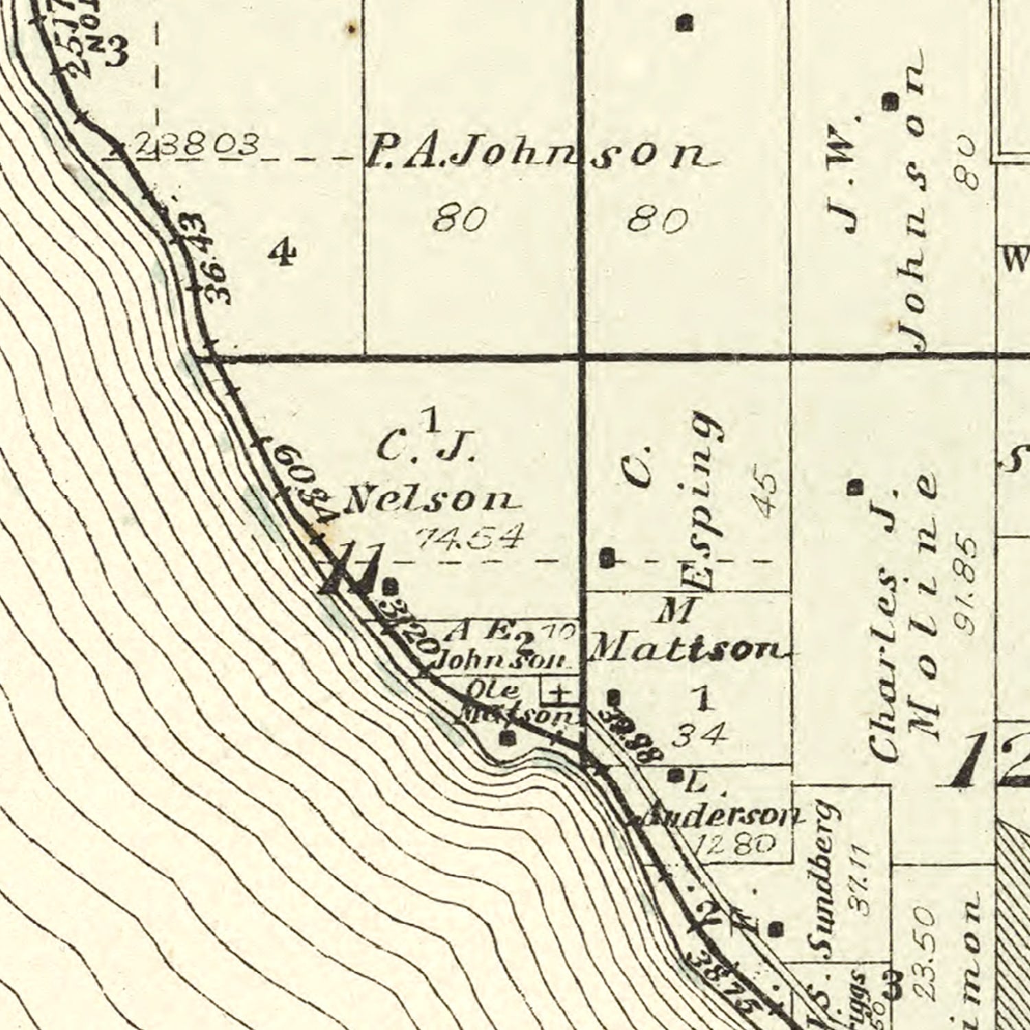 Vintage Map of Stockholm, Wisconsin 1896