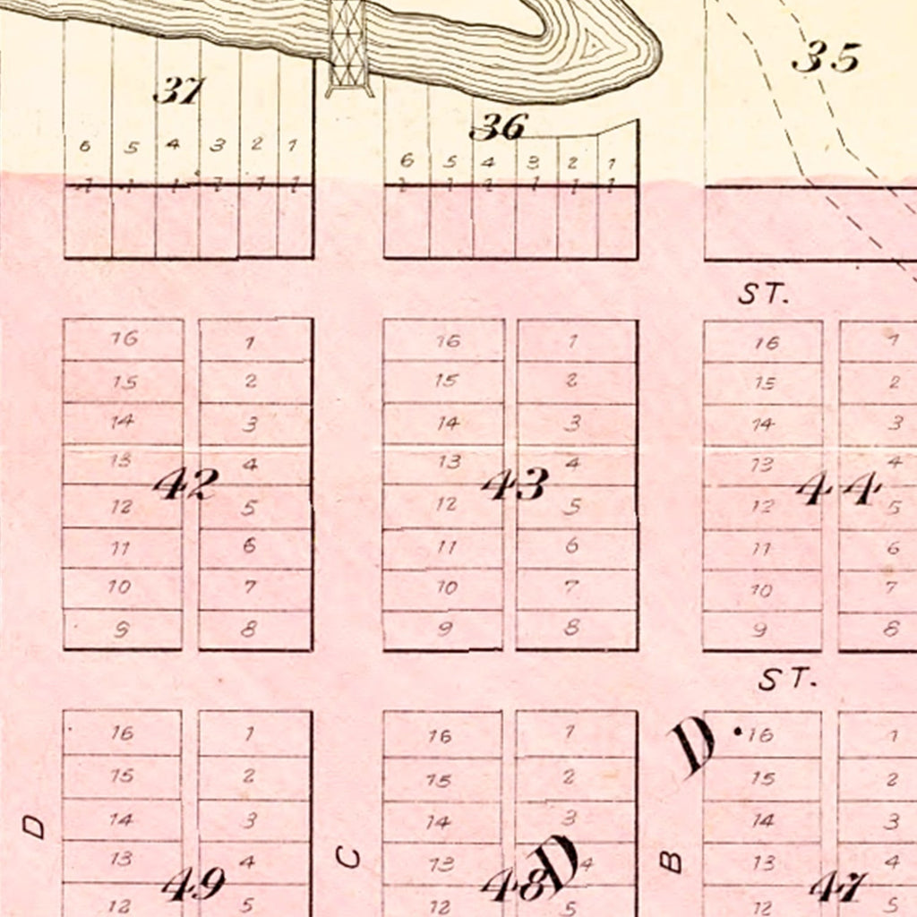 Vintage Map of Lanesboro, Minnesota 1896