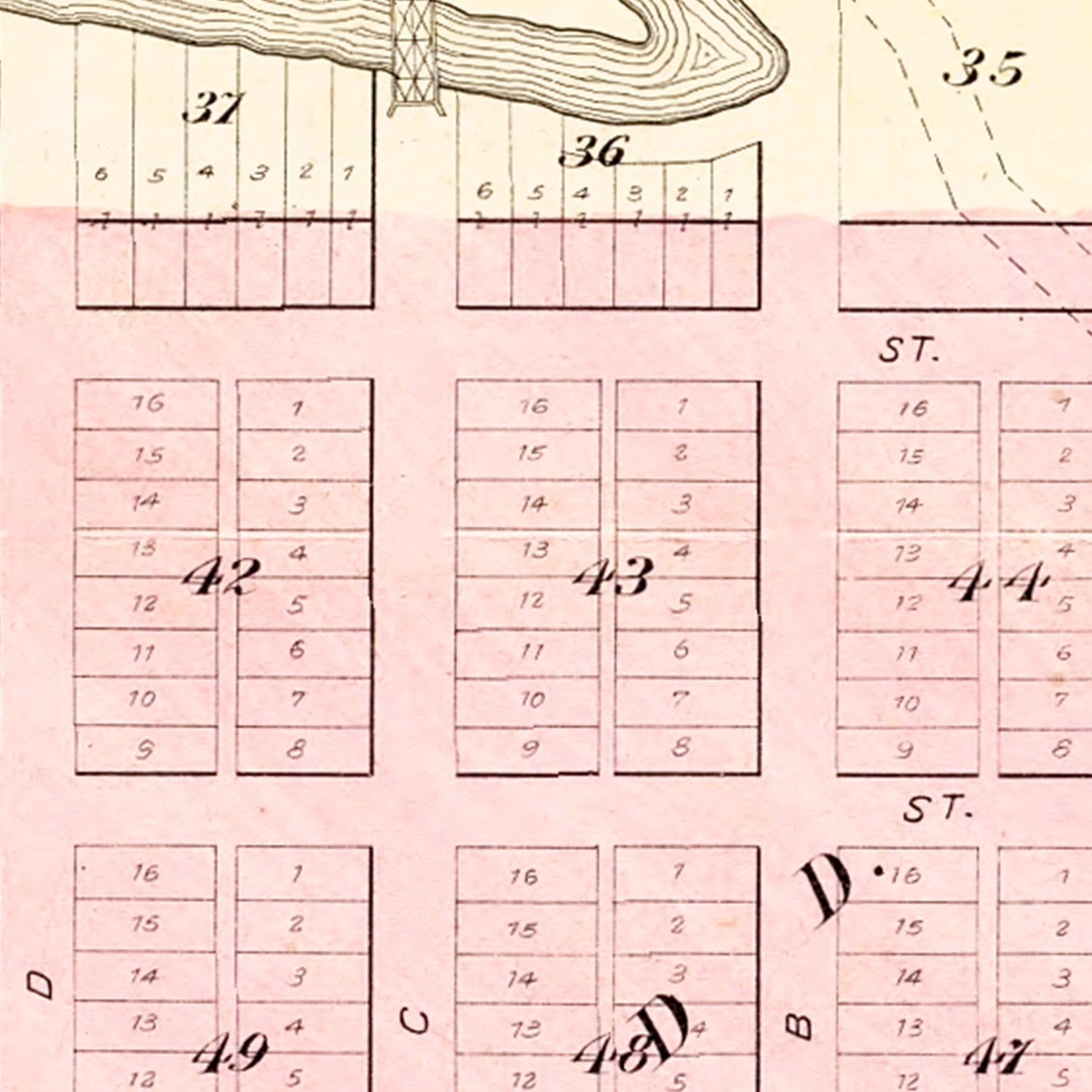Vintage Map of Lanesboro, Minnesota 1896