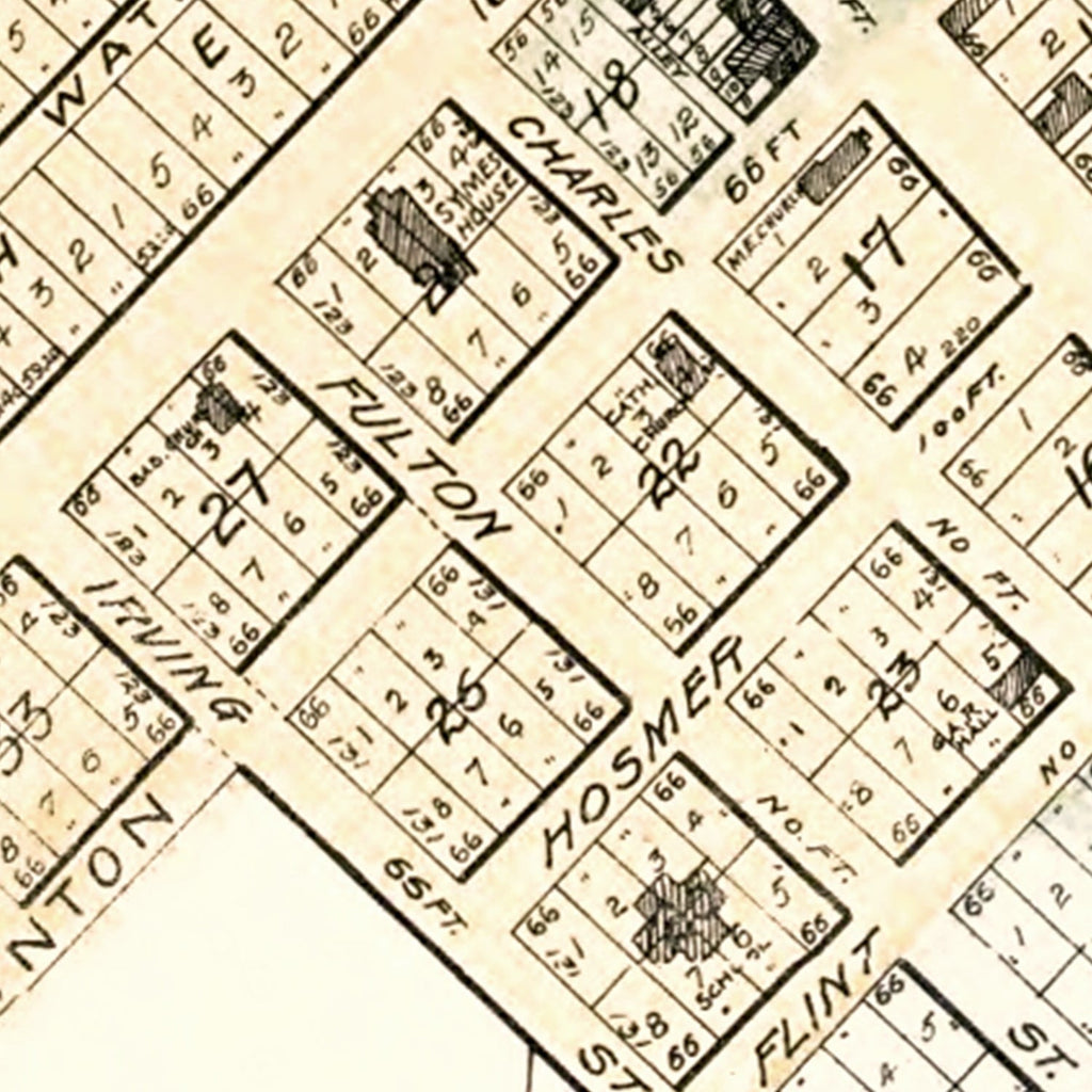 Vintage Map of Saint Charles, Michigan 1896