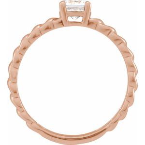 14K Rose Gold 1/2 CT Lab-Grown Diamond Solitaire Ring