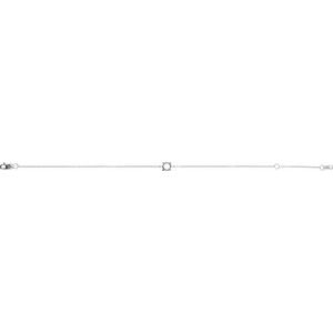14K White Gold 6 mm Round Solitaire 6 1/2-7-1/2" Bracelet – image 2