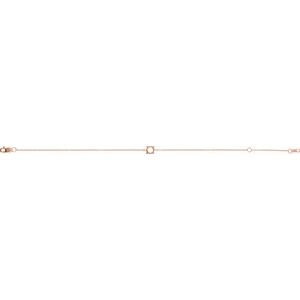 14K Rose Gold 6 mm Round Solitaire 6 1/2-7-1/2" Bracelet – image 2