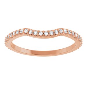 14K Rose 1/5 CTW Natural Diamond Contour Band
