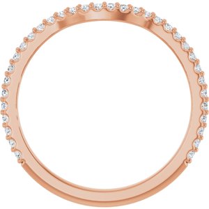14K Rose 1/5 CTW Natural Diamond Contour Band
