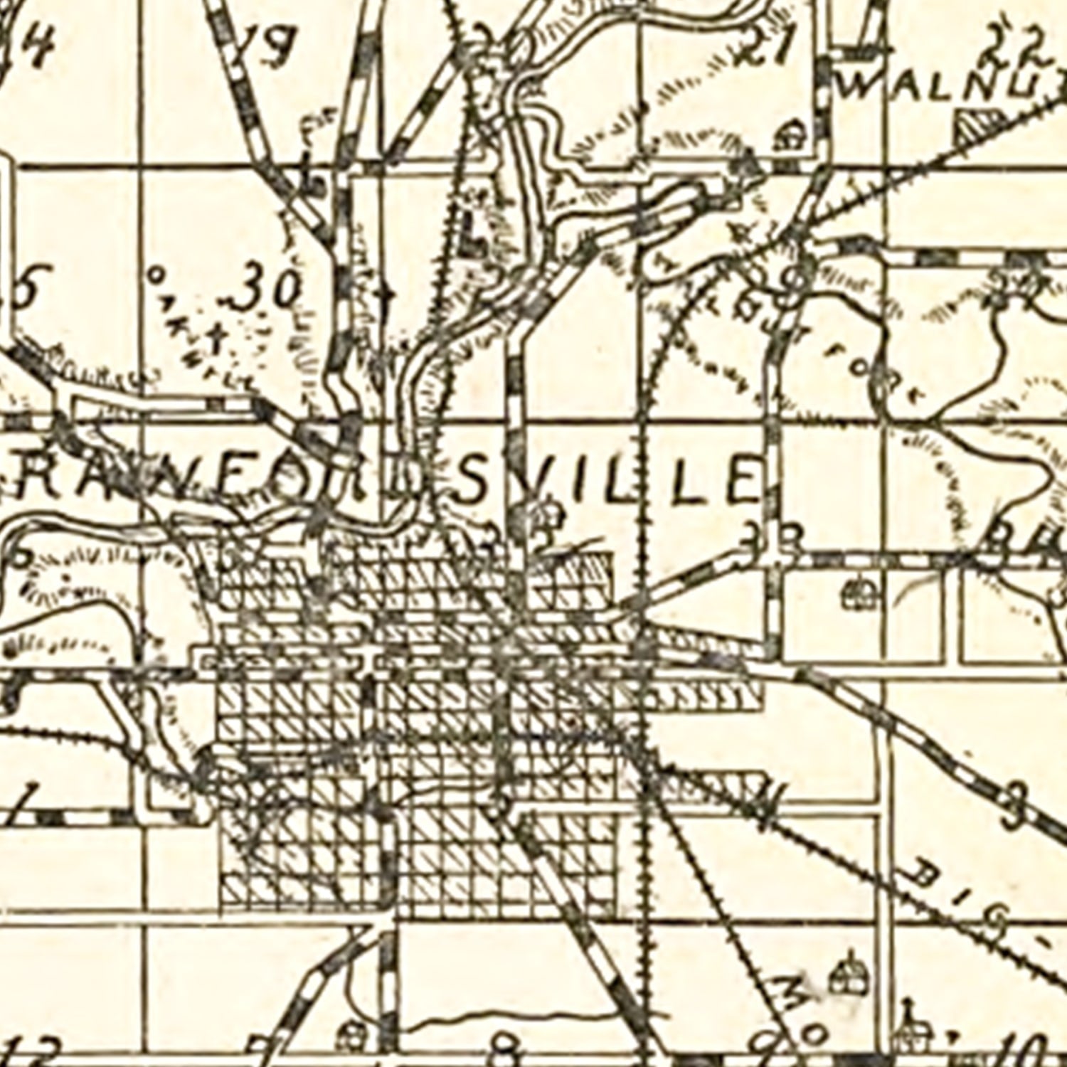 Vintage Map of Montgomery County, Indiana 1898