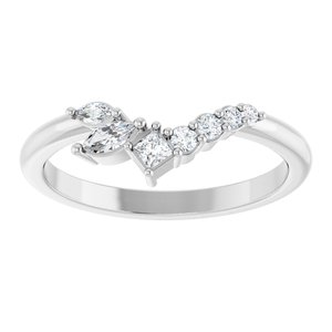Platinum 1/5 Natural Diamond Contour Band