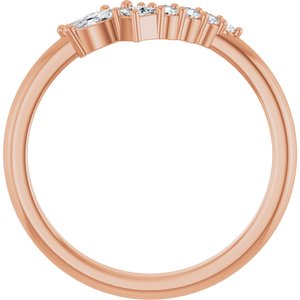 14K Rose 1/5 Natural Diamond Contour Band