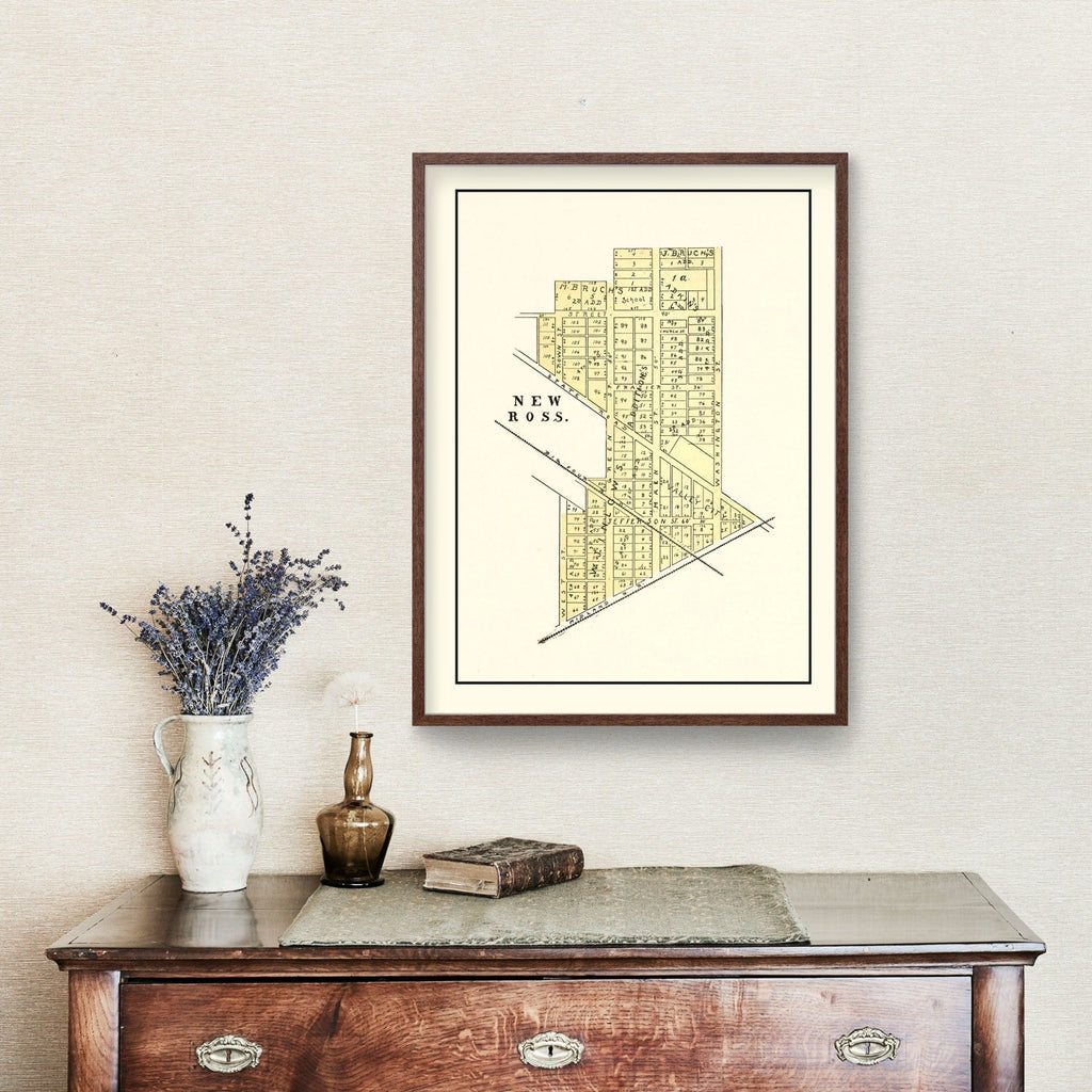 Vintage Map of New Ross, Indiana 1898
