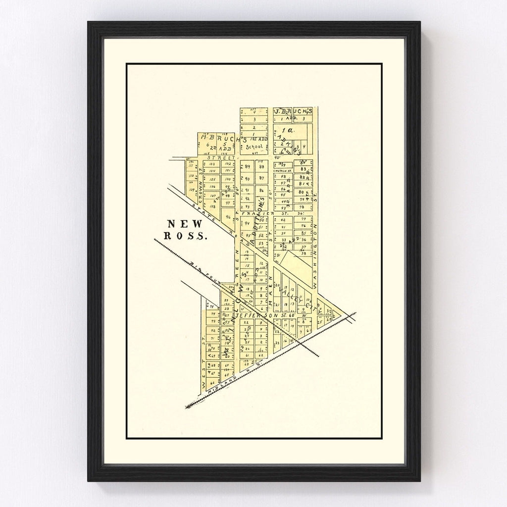 Vintage Map of New Ross, Indiana 1898