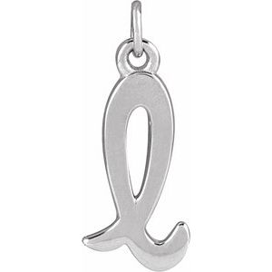 14K White Gold Petite Initial L Pendant