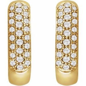 14K Yellow Gold 1/3 CTW Natural Diamond Hoop Earrings
