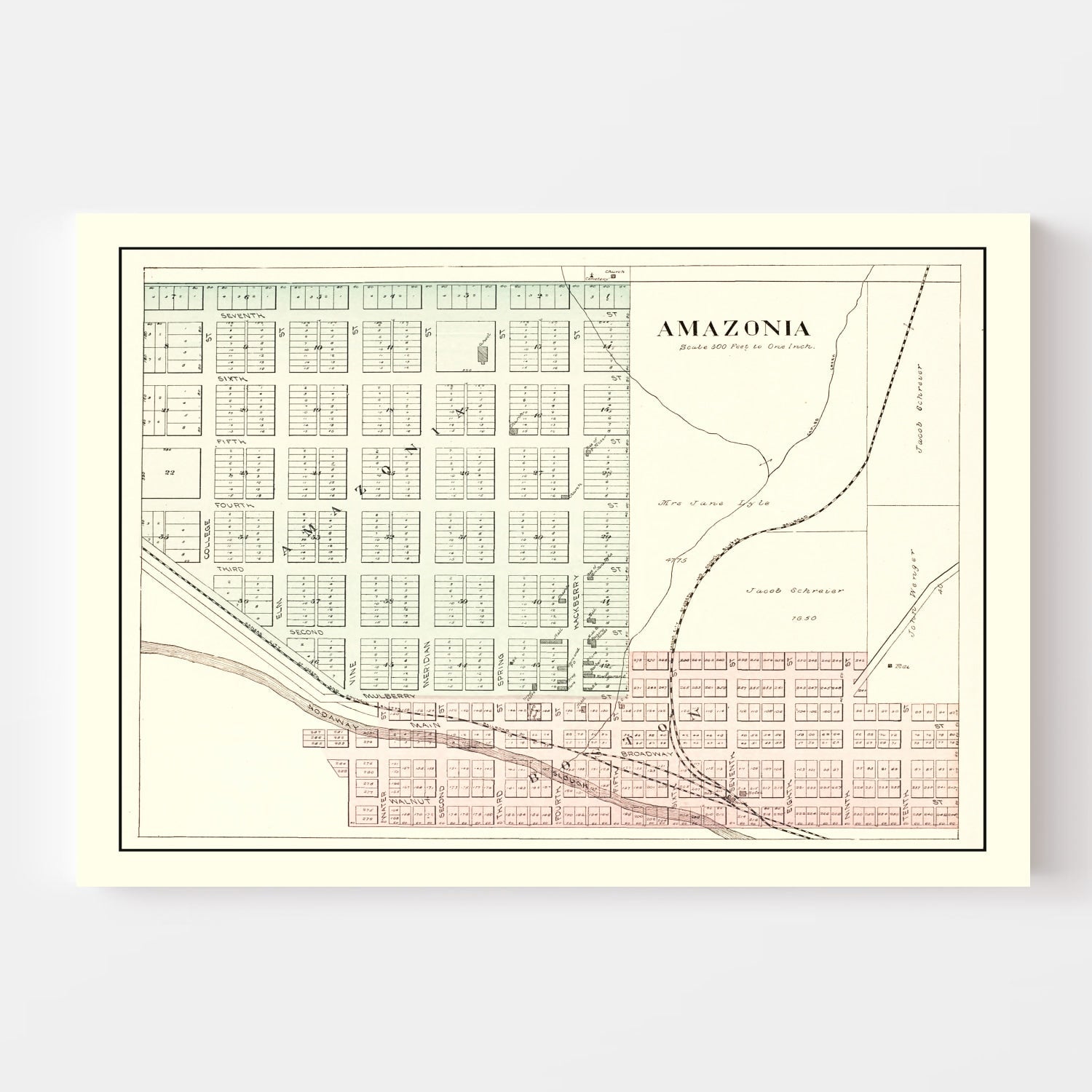 Vintage Map of Amazonia, Missouri 1898