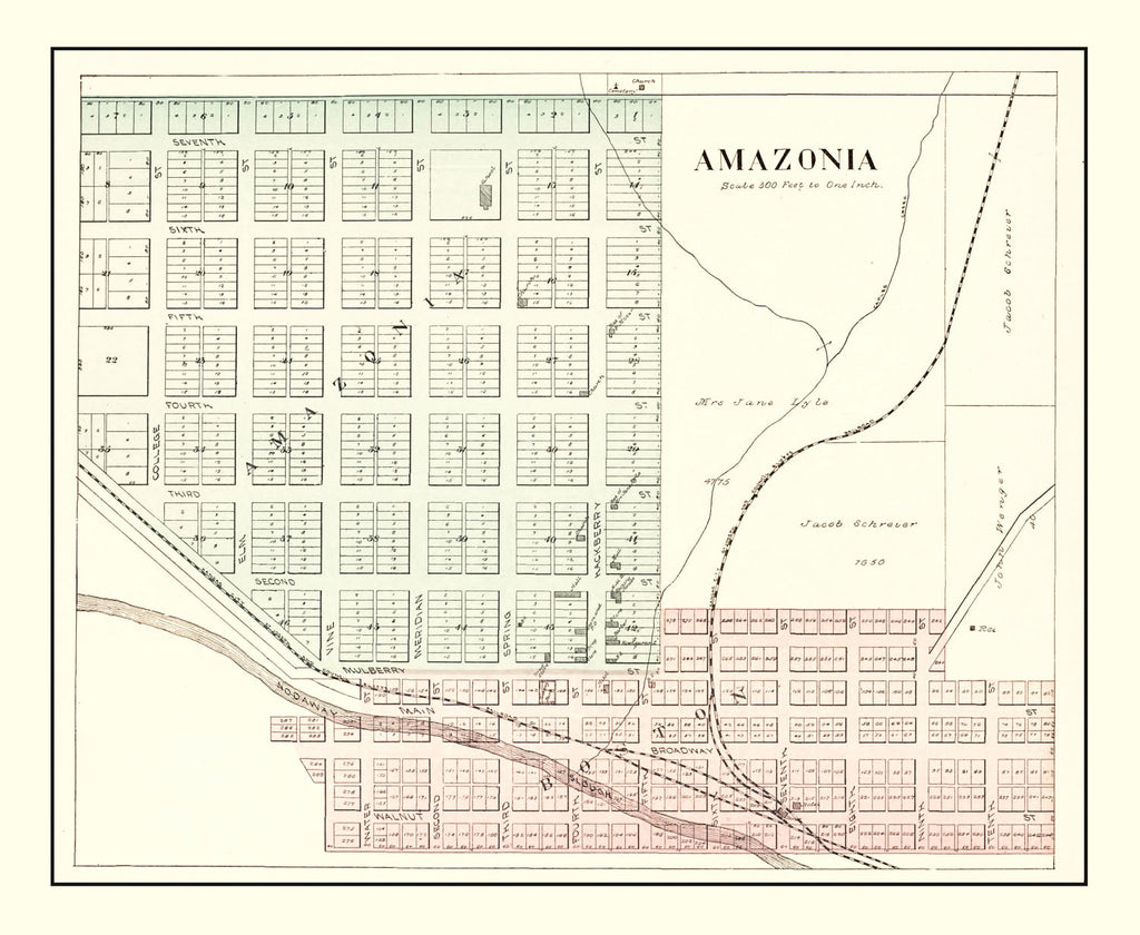 Vintage Map of Amazonia, Missouri 1898