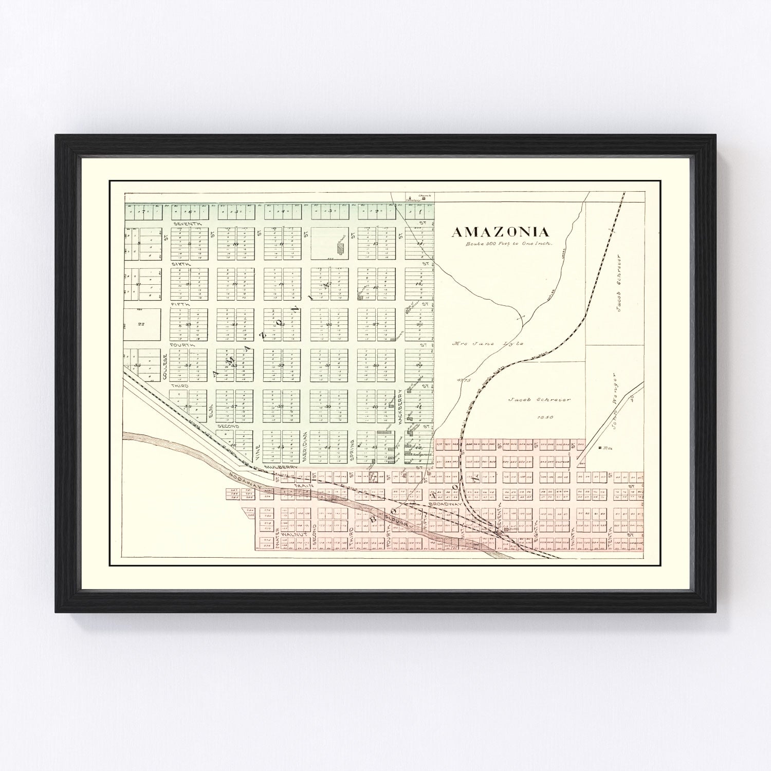 Vintage Map of Amazonia, Missouri 1898