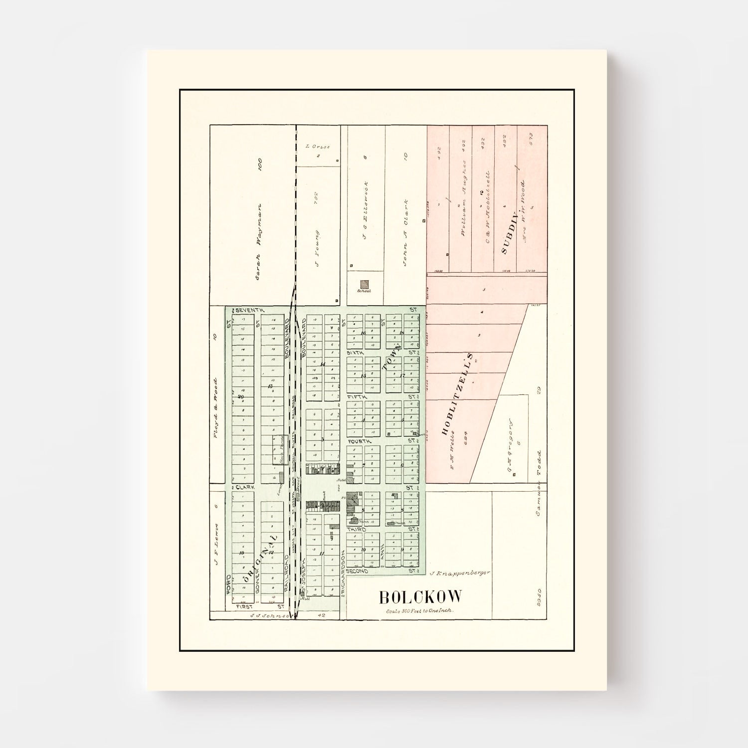 Vintage Map of Bolckow, Missouri 1898