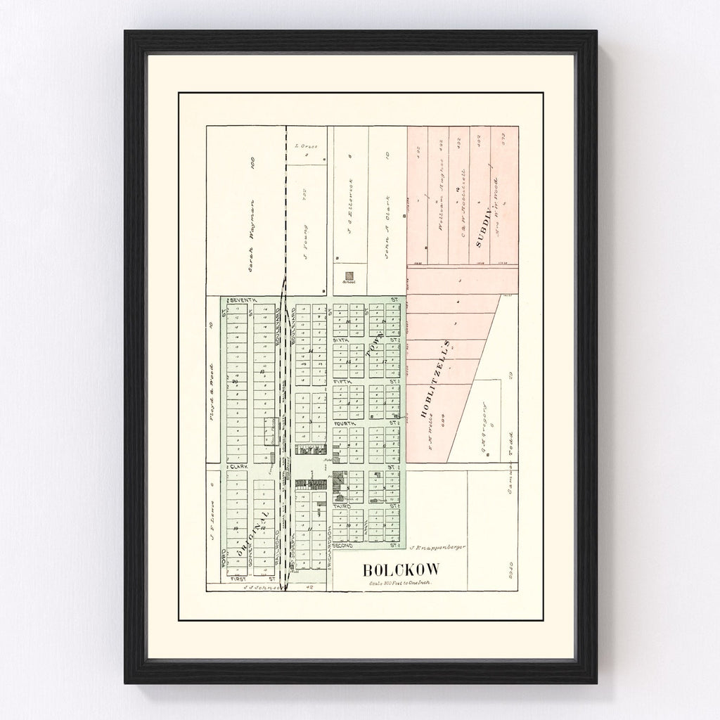 Vintage Map of Bolckow, Missouri 1898