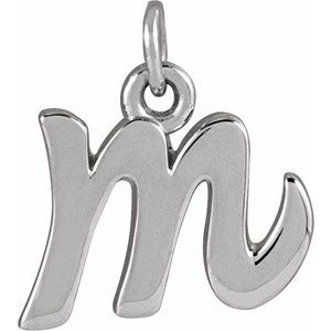 Platinum Petite Initial M Pendant