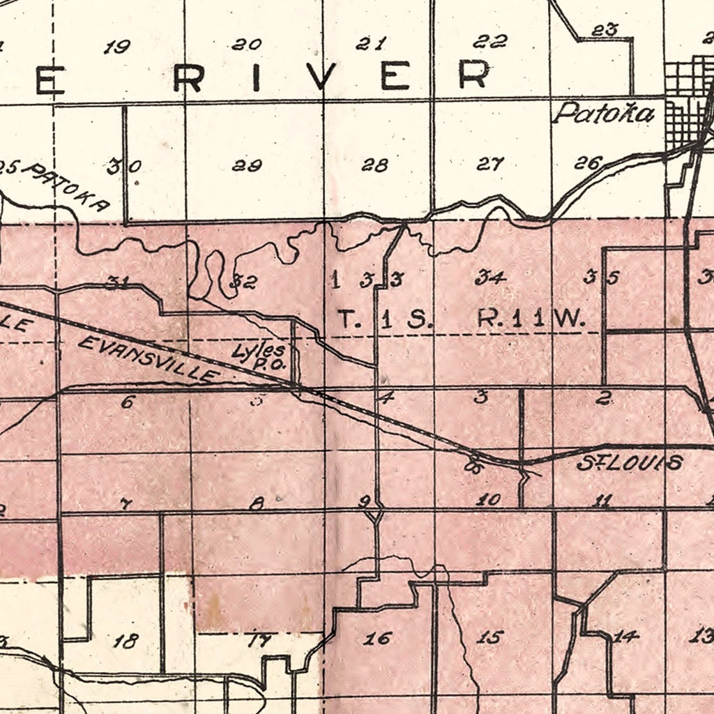 Vintage Map of Gibson County, Indiana 1899