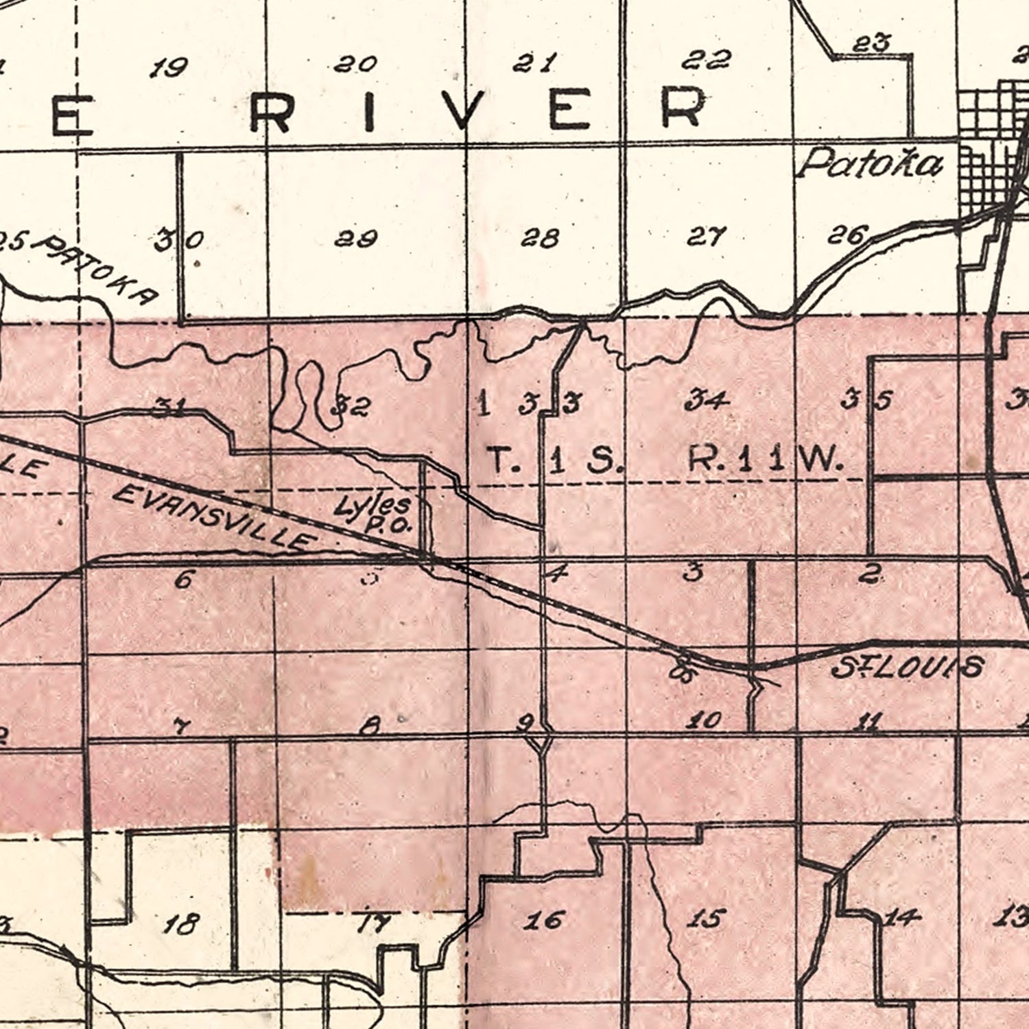 Vintage Map of Gibson County, Indiana 1899
