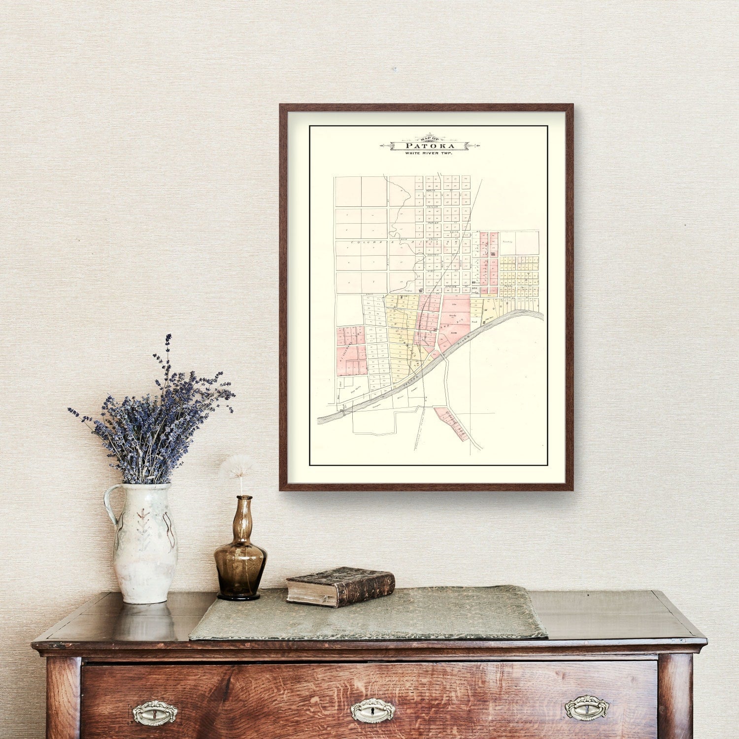 Vintage Map of Patoka, Indiana 1899