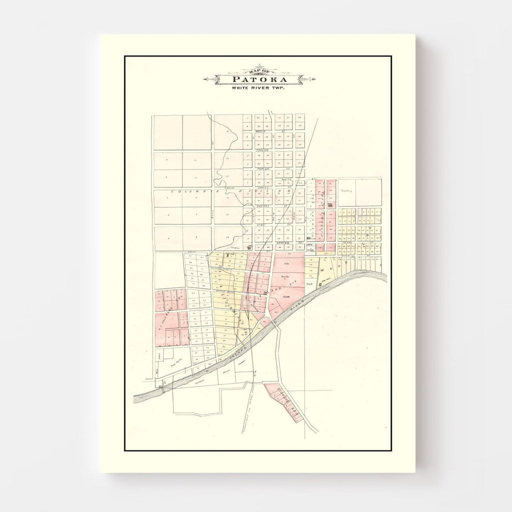Vintage Map of Patoka, Indiana 1899