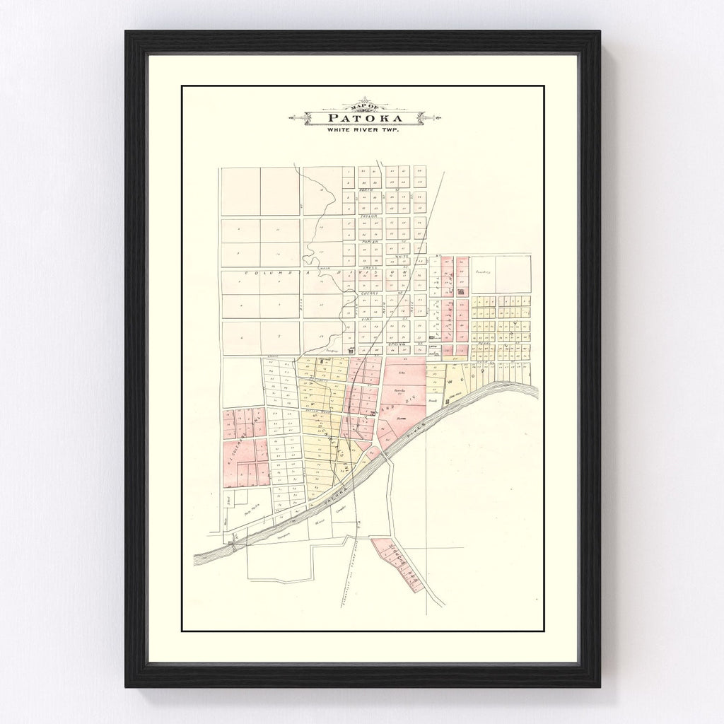 Vintage Map of Patoka, Indiana 1899