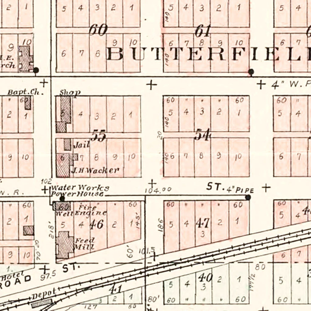 Vintage Map of Wilton, Iowa 1899