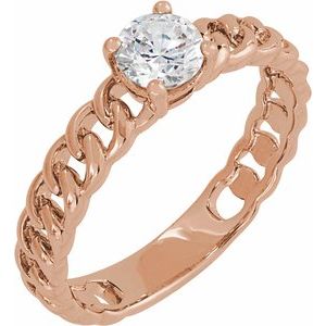 14K Rose Gold 1/2 CT Lab-Grown Diamond Solitaire Ring