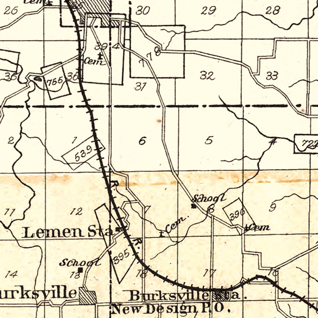 Vintage Map of Monroe County, Illinois 1901