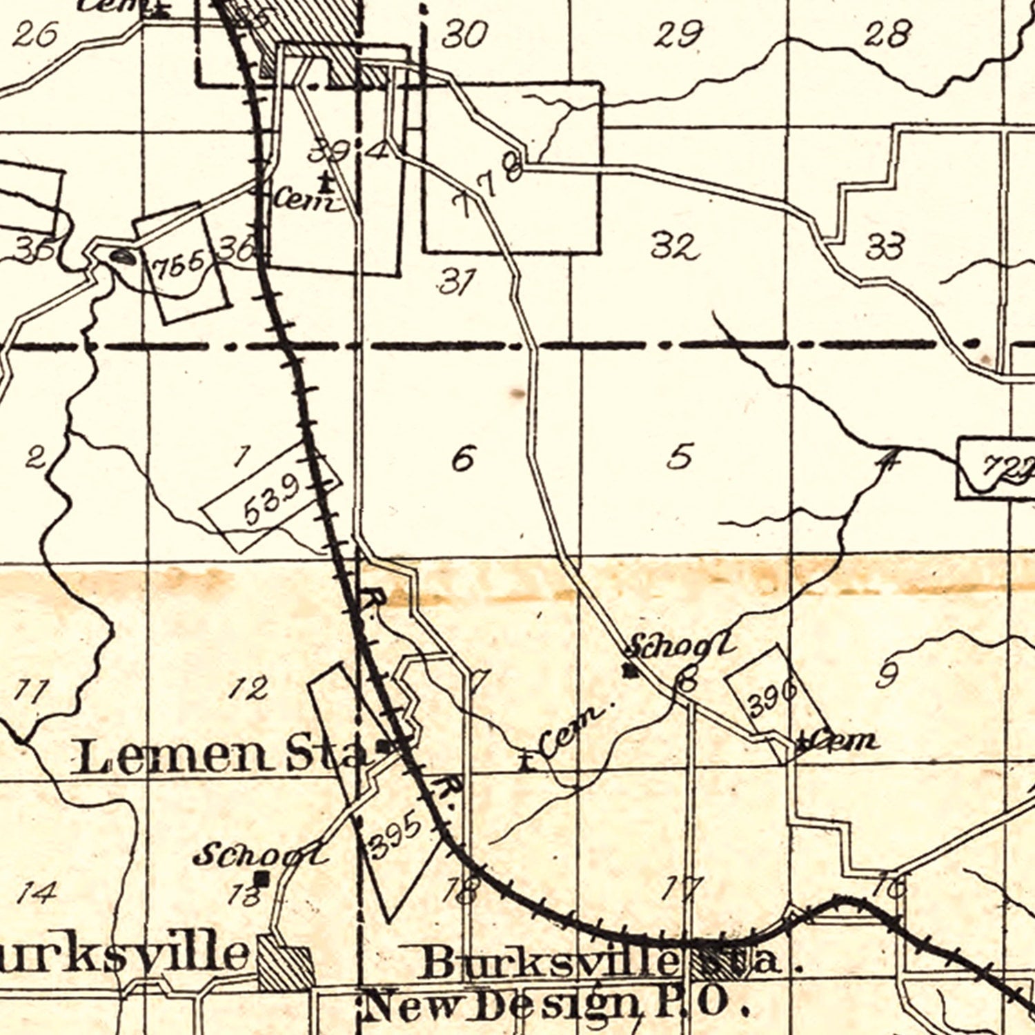 Vintage Map of Monroe County, Illinois 1901