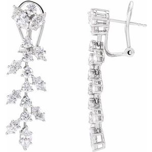14K White Gold 4 1/4 CTW Lab-Grown Diamond Earrings