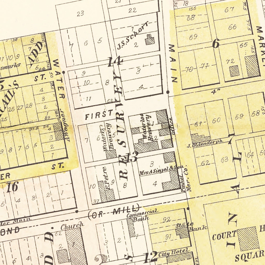 Vintage Map of Waterloo, Illinois 1901