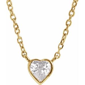 Heart Bezel-Set Necklace
