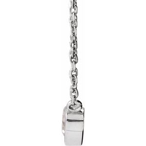 Platinum Natural White Sapphire Bezel-Set 16-18" Necklace