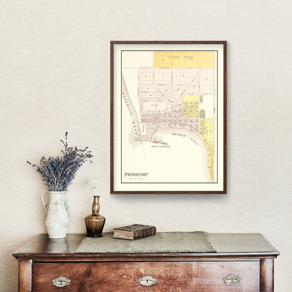 Vintage Map of Frankfort, Michigan 1901