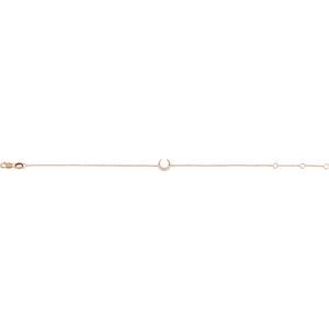 14K Rose .04 CTW Natural Diamond Crescent Moon 6 1/2-7 1/2 Bracelet