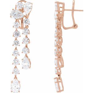 14K Rose Gold 9 1/2 CTW Lab-Grown Diamond Dangle Earrings