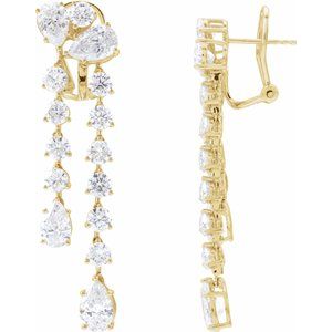14K Yellow Gold 9 1/2 CTW Lab-Grown Diamond Dangle Earrings – image 2