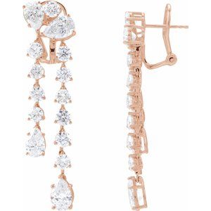 14K Rose Gold 9 1/2 CTW Lab-Grown Diamond Dangle Earrings – image 2
