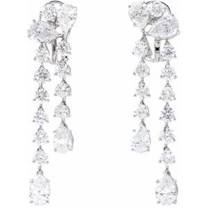 14K White Gold 9 1/2 CTW Lab-Grown Diamond Dangle Earrings – image 3