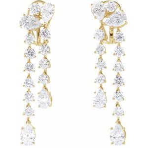 14K Yellow Gold 9 1/2 CTW Lab-Grown Diamond Dangle Earrings – image 3