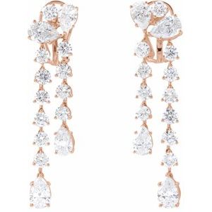 14K Rose Gold 9 1/2 CTW Lab-Grown Diamond Dangle Earrings – image 3