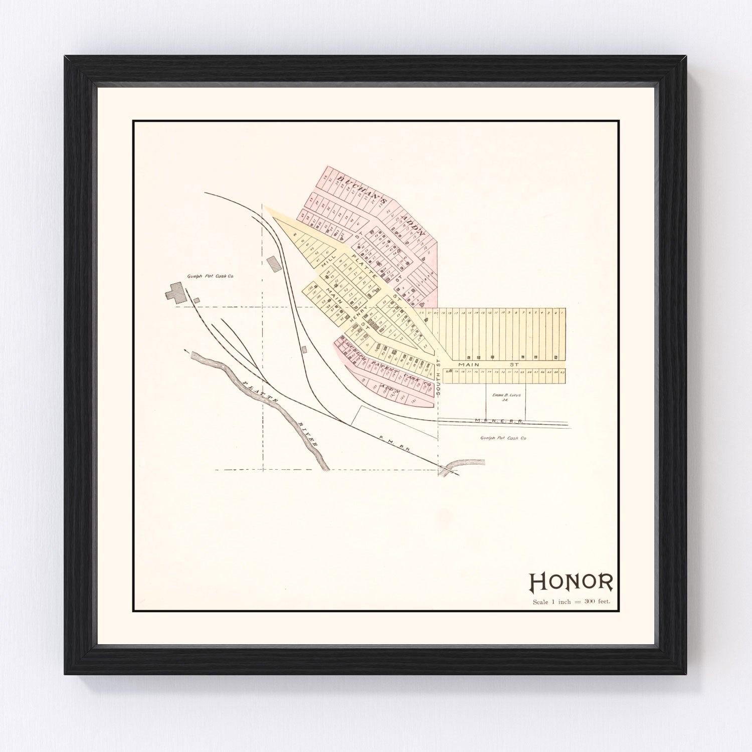 Vintage Map of Honor, Michigan 1901